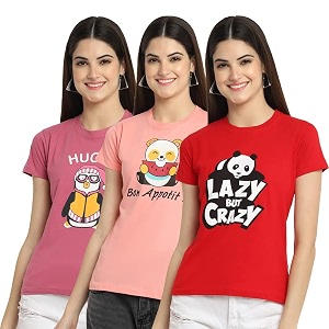 Preneum Womens Cotton Regular Fit Graphic Stylish