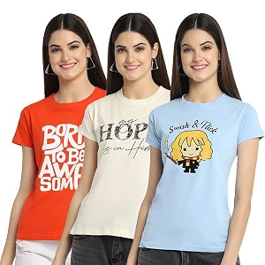 Preneum Womens Cotton Regular Fit Graphic Printed