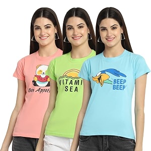 Preneum Womens Cotton Regular Fit Graphic Stylish