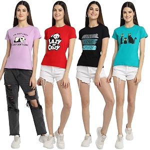 Preneum Womens Cotton Regular Fit Graphic Stylish