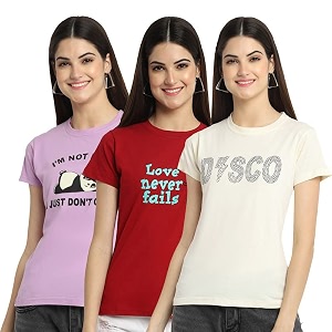 Preneum Womens Cotton Regular Fit Graphic Printed