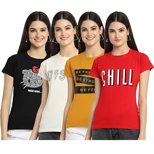 Preneum Womens Graphic Regular Fit T-Shirt