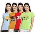 Preneum Women's Cotton Regular Fit Latest Graphic Stylish Printed Short Sleeves Casual T-Shirt |Trend &amp; Styles