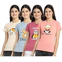 Preneum Women's Cotton Regular Fit Latest Graphic Stylish Printed Short Sleeves Casual T-Shirt |Trend &amp; Styles