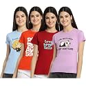 Preneum Women's Cotton Regular Fit Latest Graphic Stylish Printed Short Sleeves Casual T-Shirt |Trend &amp; Styles