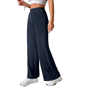 Prenuem Womens High Waist Flared Korean Trousers