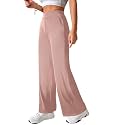 Prenuem Womens High Waist Flared Korean Trousers
