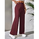 Prenuem Womens High Waist Flared Korean Trousers