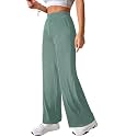 Prenuem Womens High Waist Flared Korean Trousers