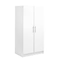 Prepac Armoir, Elite 32"W x 65"H x 24.5"D White & Cabinet - Functional Storage with Hanging Rail