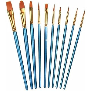 10 pc artist paint brush round tip nylon hair artist detail paintbrushes for all water acrylic gouache colors and much more set of 10