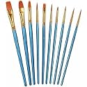 10 pc Artist Paint Brush Round tip Nylon Hair Artist Detail Paintbrushes for All Water Acrylic Gouache Colors and Much More (Set of 10)
