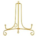 4 inch Folding Gold Metal Frame Plate Holder Easel Stand for Picture Frame, Decorative Plates, Photo, Book, Collectibles (Gold, 4 inch)