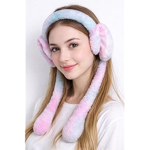 presco winter ear muffs  soft plush foldable ear warmers for kids girls and women  windproof stretchable amp portable earmuffs for cold weather outdoor travel and school use