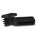 Prescott Plastics Made in USA 1/2 x 1 1/2 Inch Rectangle Black Plastic Plug End Cap Plastic Hole Plugs Inserts, Metal Tubing, Fences, Glide Protection from Chair Legs, Furniture and Floors (10 Pack)