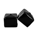 Prescott Plastics 1 1/4” (31.75mm) Outer Perimeter Flexible Plastic Hole Plugs, Square Black Metal Tubing End Caps, Strong Furniture Leg Inserts, Impact &amp; Weather Resistant, Made in the USA - 20 Pack