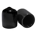Prescott Plastics 1/2” (12.7 mm) Outer Diameter Flexible Plastic Hole Plugs, Round Black Metal Tubing End Caps, Strong Furniture Leg Inserts, Impact &amp; Weather Resistant, Made in the USA - 20 Pack