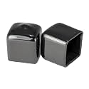 Prescott Plastics 1/2” (12.7 mm) Outer Perimeter Flexible Plastic Hole Plugs, Square Black Metal Tubing End Caps, Strong Furniture Leg Inserts, Impact &amp; Weather Resistant, Made in the USA - 50 Pack