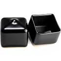 Prescott Plastics 1/2” (12.7mm) Outer Perimeter Flexible Plastic Hole Plugs, Square Black Metal Tubing End Caps, Strong Furniture Leg Inserts, Impact &amp; Weather Resistant, Made in the USA - 4 Pack