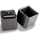 Prescott Plastics 1" (25.4 mm) Outer Perimeter Flexible Plastic Hole Plugs, Square Black Metal Tubing End Caps, Strong Furniture Leg Inserts, Impact &amp; Weather Resistant, Made in the USA - 10 Pack