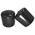 Prescott Plastics 1 3/4” (44.45mm) Outer Diameter Flexible Plastic Hole Plugs, Round Black Metal Tubing End Caps, Strong Furniture Leg Inserts, Impact &amp; Weather Resistant, Made in the USA - 20 Pack