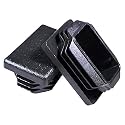 Prescott Plastics 1" x 1 1/2” Ribbed Plastic Hole Caps, Rectangular Black Metal Tubing End Caps, Durable Indoor Outdoor &amp; Furniture Leg Inserts, Impact &amp; Weather Resistant, Made in the USA - 10 Pack