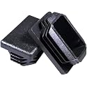 Prescott Plastics 1" x 1 1/2” Ribbed Plastic Hole Caps, Rectangular Black Metal Tubing End Caps, Strong Indoor Outdoor &amp; Furniture Leg Inserts, Impact &amp; Weather Resistant, Made in the USA - 4 Pack