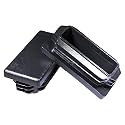 Prescott Plastics 1" x 2" Ribbed Plastic Hole Caps, Rectangular Black Metal Tubing End Caps, Strong Indoor Outdoor &amp; Furniture Leg Inserts, Impact &amp; Weather Resistant, Made in the USA - 4 Pack