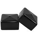 Prescott Plastics 2” (50.8mm) Outer Diameter Flexible Plastic Hole Caps, Square Black Metal Tubing End Caps, Strong Furniture Leg Inserts, Impact &amp; Weather Resistant, Made in the USA - 10 Pack