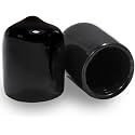 Prescott Plastics 3/4" (19.05mm) Outer Diameter Flexible Plastic Hole Plugs, Round Black Metal Tubing End Caps, Strong Furniture Leg Inserts, Impact &amp; Weather Resistant, Made in the USA - 4 Pack