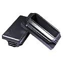 Prescott Plastics 0.75" x 1.5" (19.1 x 38.1mm) Ribbed Plastic Hole Plugs, Rectangle Black Metal Tubing End Caps, Glide Protection for Furniture Legs, Impact &amp; Weather Resistant, Made in USA - 20 Pack