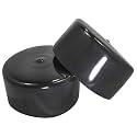 Prescott Plastics 3-Inch (75mm) Round Rubber Plugs, Flexible Black End Caps for Holes, Metal Tubing, and Furniture, Durable Protective Covers, Made in USA - 4 Pack