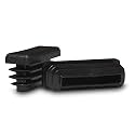 Prescott Plastics Made in USA 0.5 x 1.5 Inch Rectangle Plastic Plug Insert (50 Pack), Black End Cap for Metal Tubing, Fence, Glide Insert for Pipe Post, Chairs and Furniture