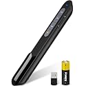 Presentation Clicker, Wireless Presenter Clicker for Powerpoint Presentations RF 2.4GHz USB Presenter Remote Google Slide Advancer with Hyperlink Volume Control