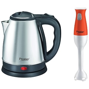 prestige electric kettle pkoss - 1500watts steel 15 litre black amp phb 110 hand blender 250w orange