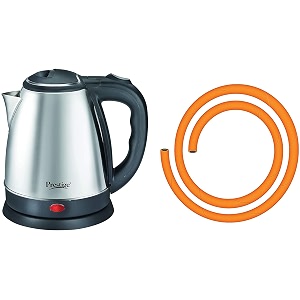 prestige electric kettle pkoss - 1500watts steel 15 litres black amp prestige lpg hose multi