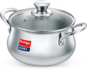 Prestige Glory SS Cookware Handi 5 L with Lid (Stainless Steel, Induction Bottom)