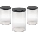 Prestige Import Group - 3" x 6.25" Transparent Clear Plastic (PETG) Storage Tubes with Black Lid - 4 Pack