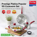 Prestige Platina Popular Induction Bottom Cookware Set (Stainless Steel, 3 - Piece)