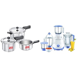 prestige iris 750w mixer grinder with jar juicer jar and cooker