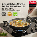 Prestige Granite Fry Pan 26 cm diameter with Lid 1.4 L capacity (Aluminium, Non-stick, Induction Bottom)