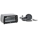 Prestige Omega Select Plus Residue Free Non-Stick Kitchen Set, 3-Pieces + POTG 9 PC 800-Watt Oven Toaster Grill (Grey)