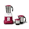 Prestige Orion 500 Watts Mixer Grinder with 3 Stainless Steel Jars |3 Super Efficient Stainless Blades |Sturdy Handles|Red &amp; White