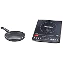 Prestige PIC 3.1 V3 2000-Watt Induction Cooktop with Touch Panel (Black) &amp; Prestige Aluminium Omega Deluxe Granite Fry Pan, 24 cm, Black (36305)