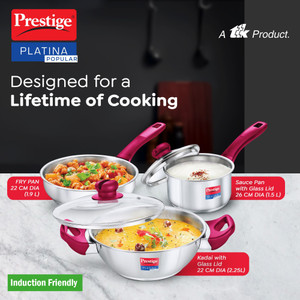 Prestige Platina Popular Induction Bottom Cookware Set