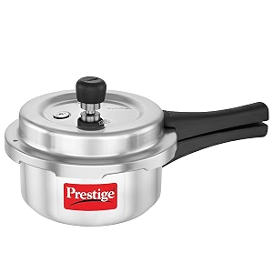 prestige 2 litre aluminium popular plus svachh outerlid pressure cookerdeep lid for spillage controlvirgin aluminiumgas amp induction compatiblegasket release system5 years warrantyisi certified