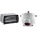 Prestige POTG 9 PC 800-Watt Oven Toaster Grill (Grey) + Prestige PRWO 1.5 Litre Red Colour Rice Cooker