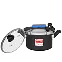 Prestige 5 Litre Hard Anodised Flip On Svachh Outerlid Pressure Cooker with Glass Lid|Deep lid for spillage control|Lid with single hand operation|Gas &amp; Induction Compatible|5 Y warranty|ISI Certified
