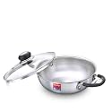 Prestige 22cm/2.1L Tri-Ply Stainless Steel Splendor Kadai with Lid| Gas & Induction Compatible| Even Heat Distribution| Strong and Durable| Perma-Cool Handles