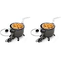 Presto 06006 Kitchen Kettle Multi-Cooker, Steamer, Deep Fryer, Black (Pack of 2)